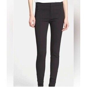 Vince Size 4 Front Seam Ponte Pants Zipper Pockets Brown